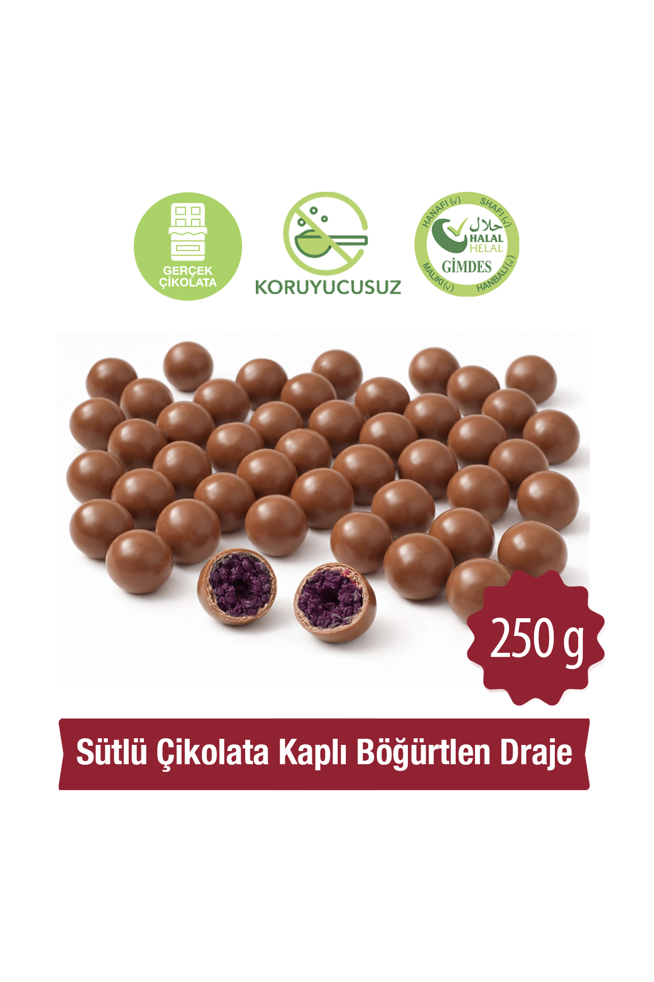 Milat Sütlü Çikolata Kaplı Böğürtlen DrajeÇikolataMilat