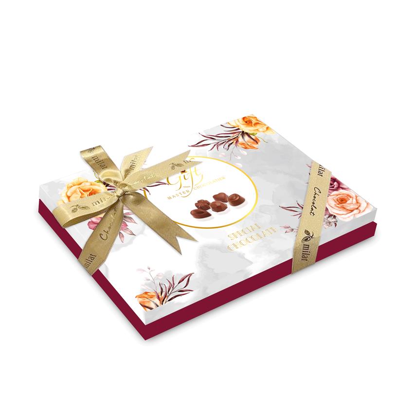My Gift Gurme Bahar Spesiyal Çikolata Beyaz Desenli 240gr Spesiyal ÇikolataMy Gift