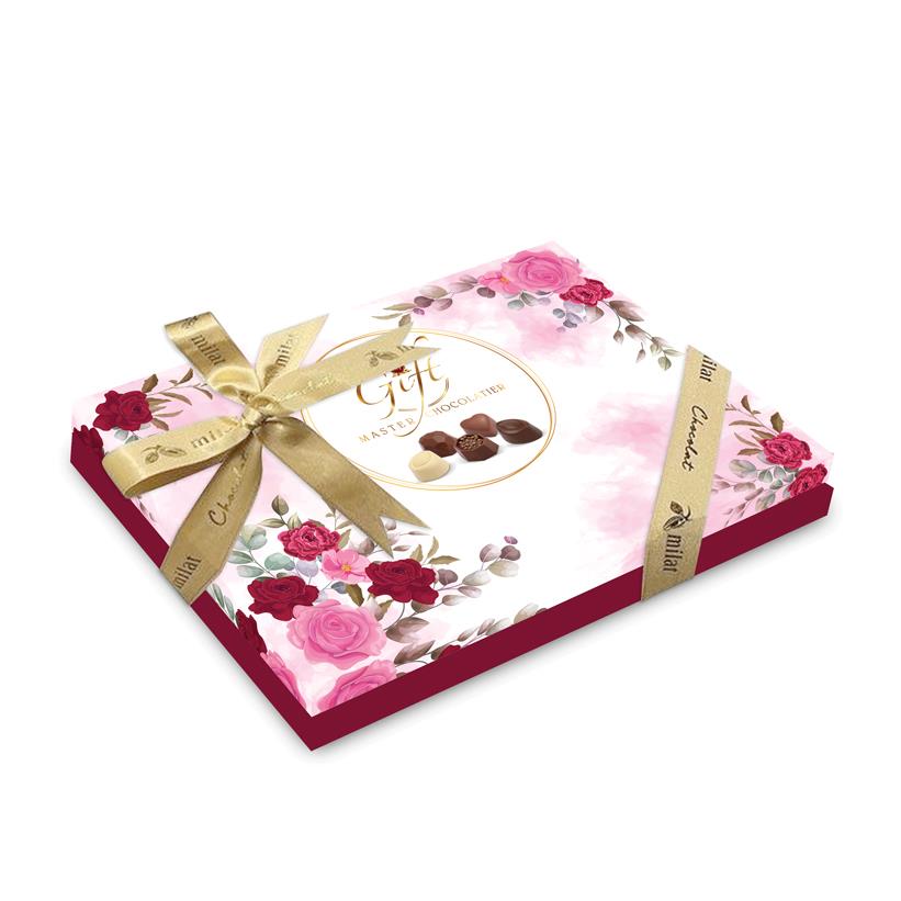 My Gift Gurme Bahar Spesiyal Çikolata Beyaz Desenli 240gr Spesiyal ÇikolataMy Gift