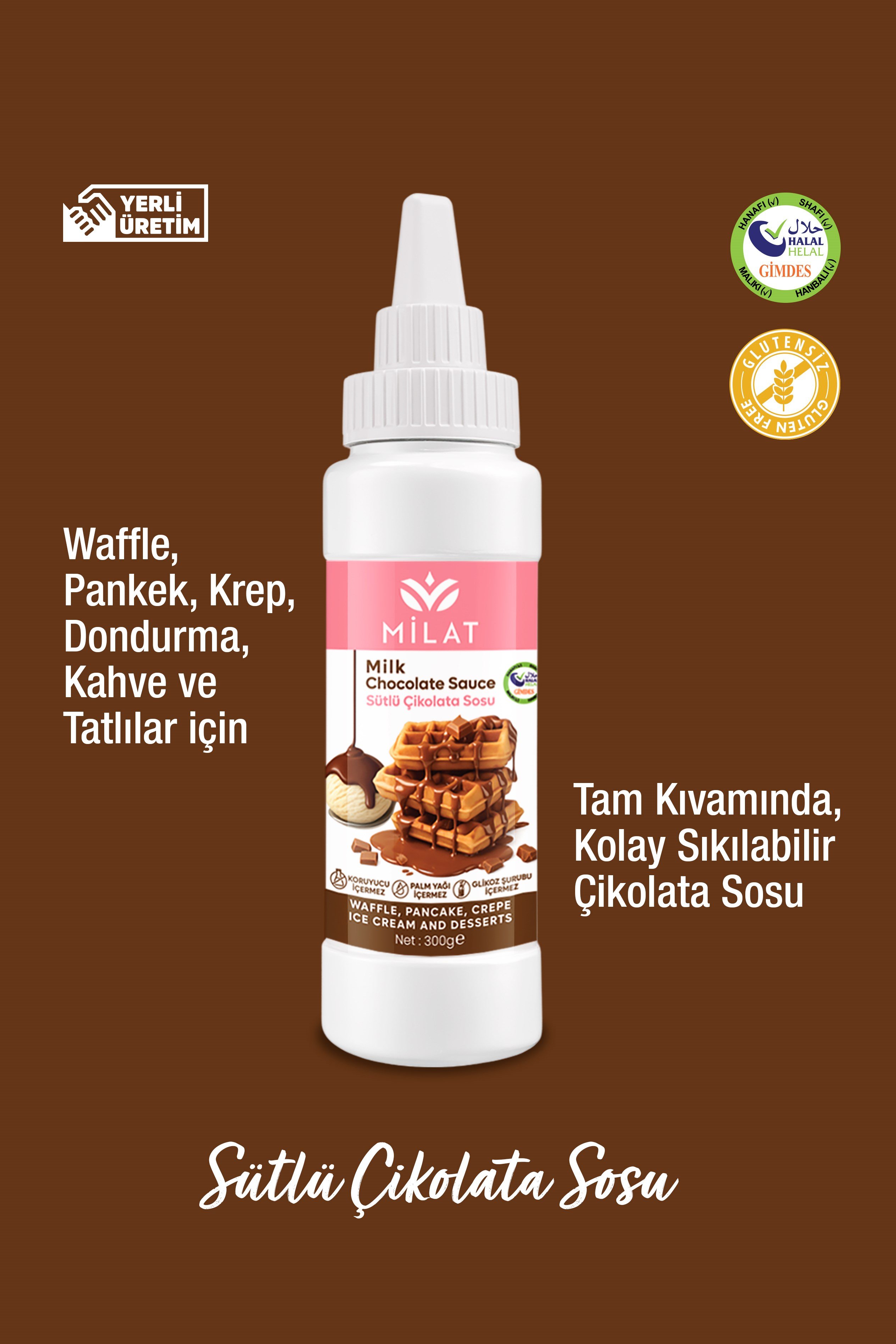 Sütlü Tatlı Sos 300 g - Waffle & Krep & Pankek & Tatlı & Dondurma SosuWaffle SoslarMilat