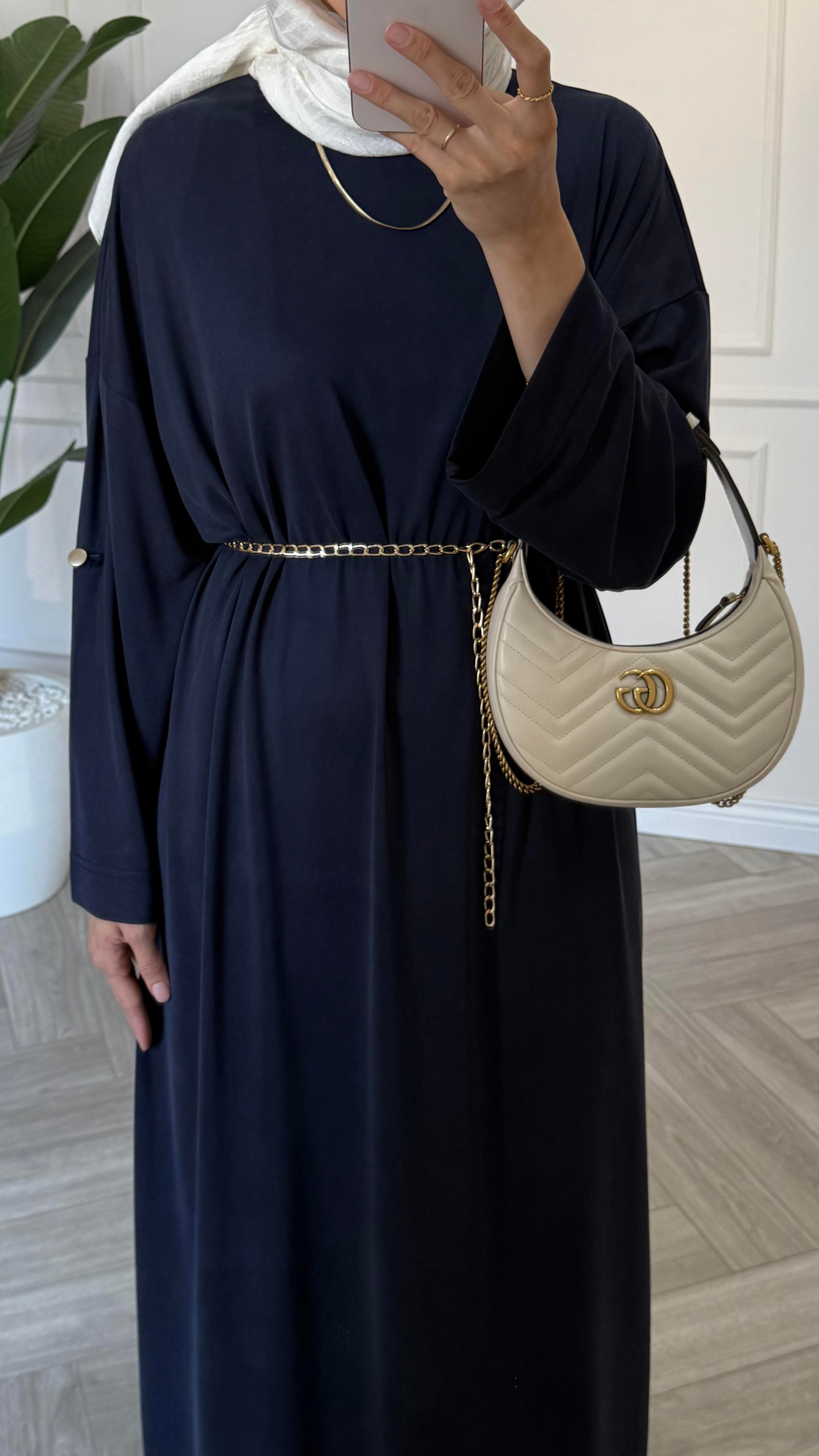 Basic Oysho Elbise Lacivert 