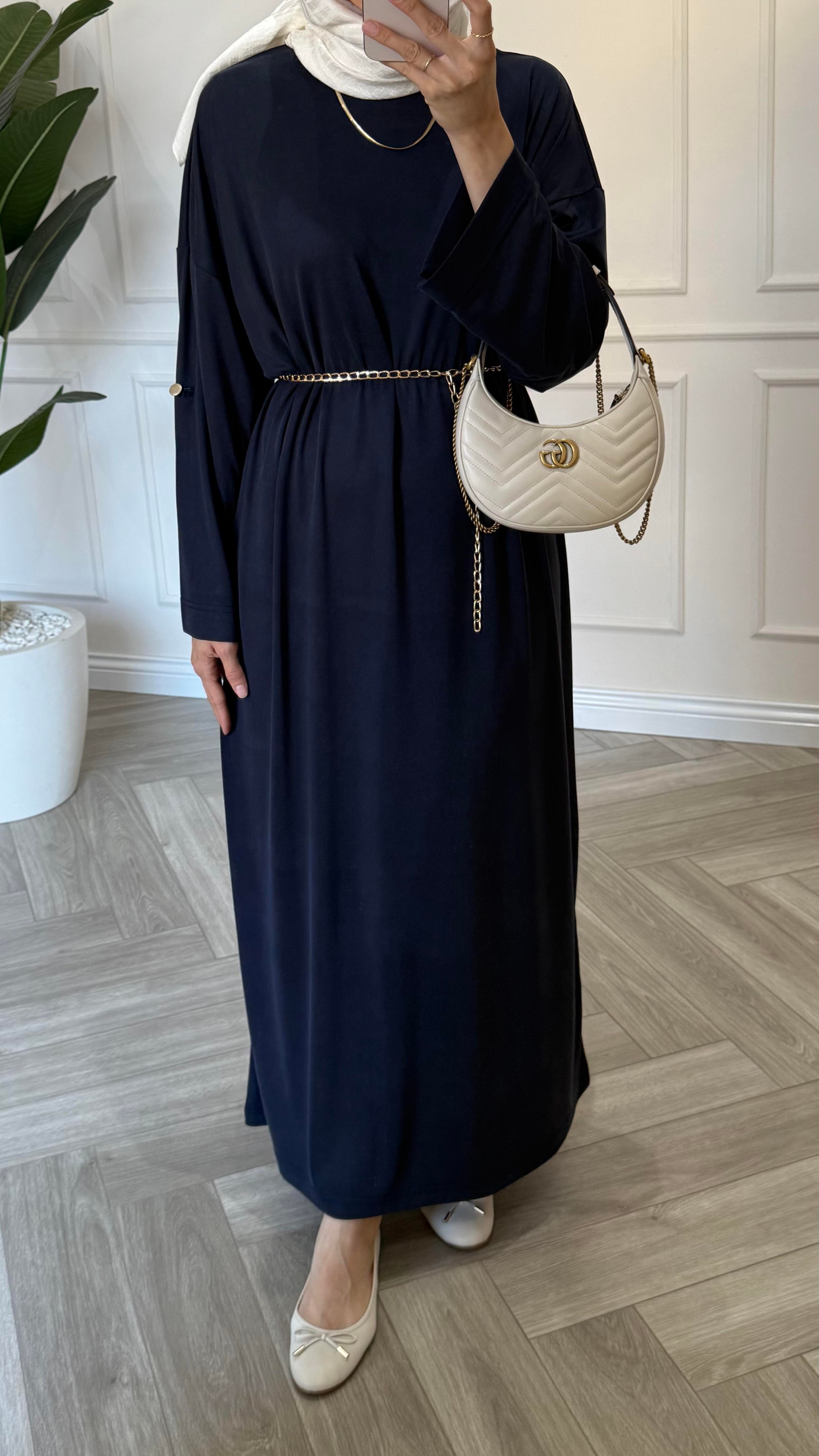 Basic Oysho Elbise Lacivert 