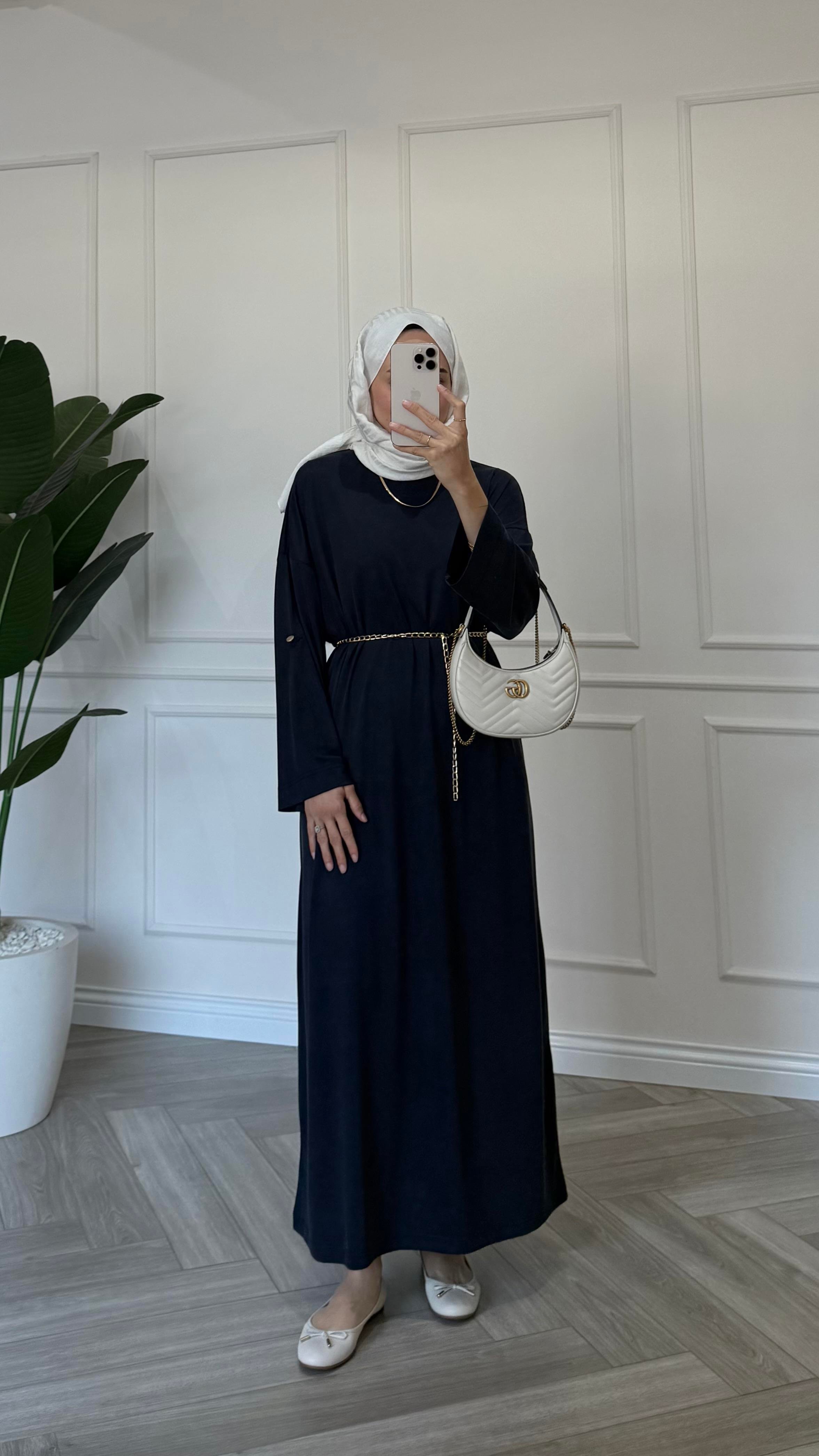 Basic Oysho Elbise Lacivert 