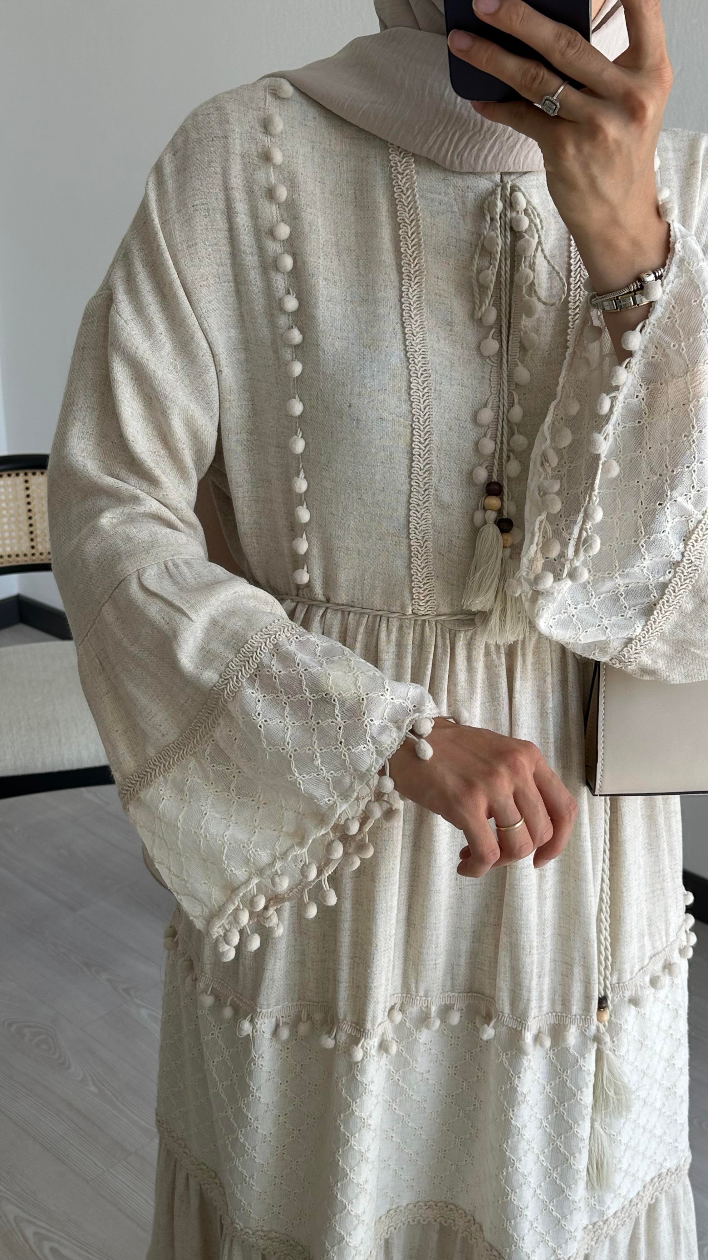 Manolya Keten Elbise 