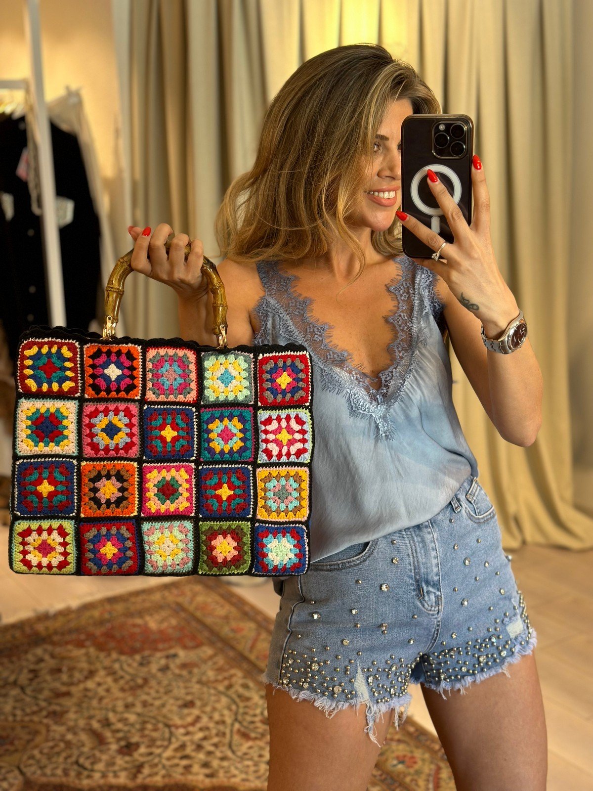 Granny Square Örme Çanta 