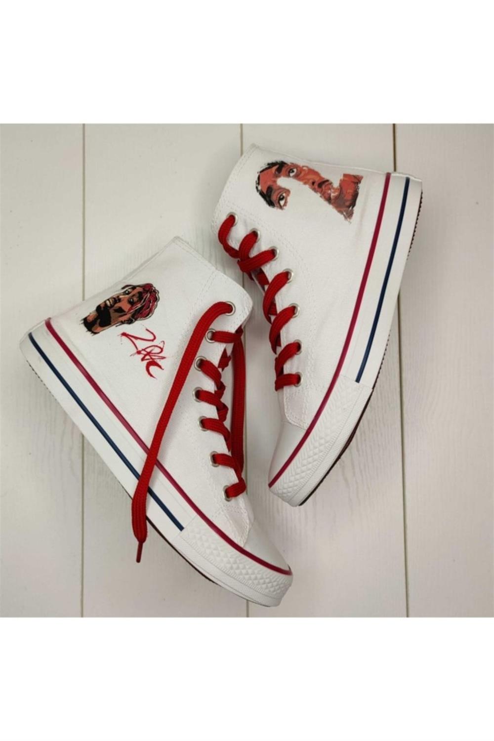 2pac Tupac Shakur Baskılı Günlük Unisex Keten Spor Ayakkabı Sneaker