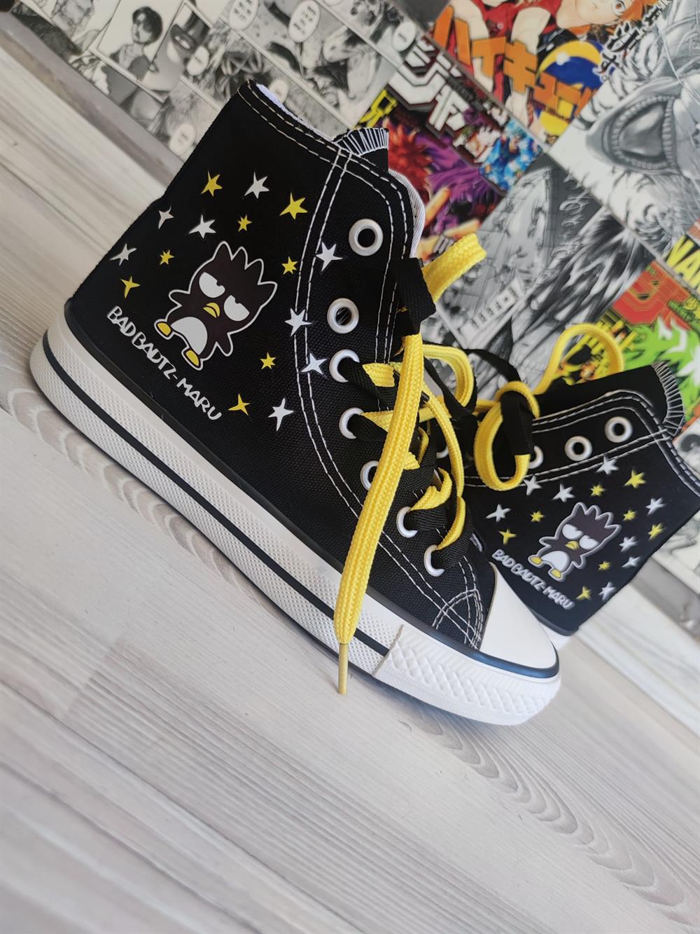 Bad Badtz Maru Baskılı Siyah Bilekli Unisex Spor Ayakkabı Sneaker