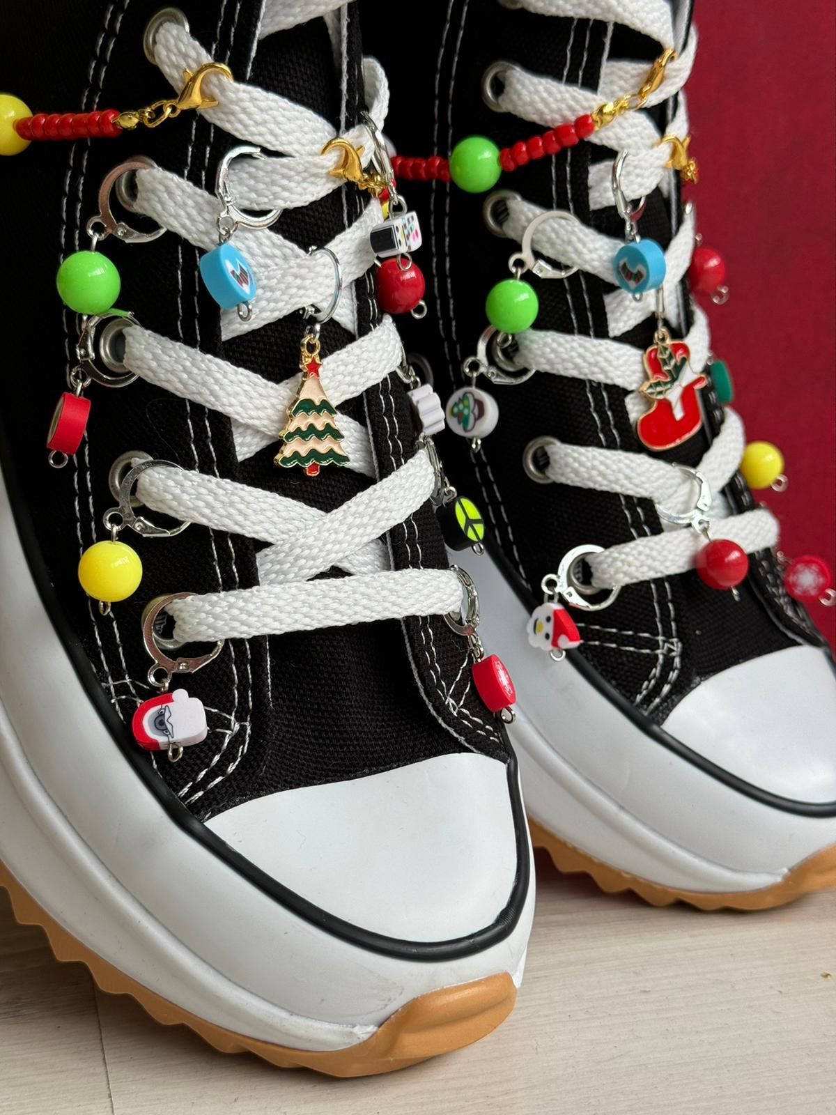 Baskını Seç Tırtıklı Kaydırmaz Taban Halhallı Ve Boncuklu Spor Ayakkabı Sneaker