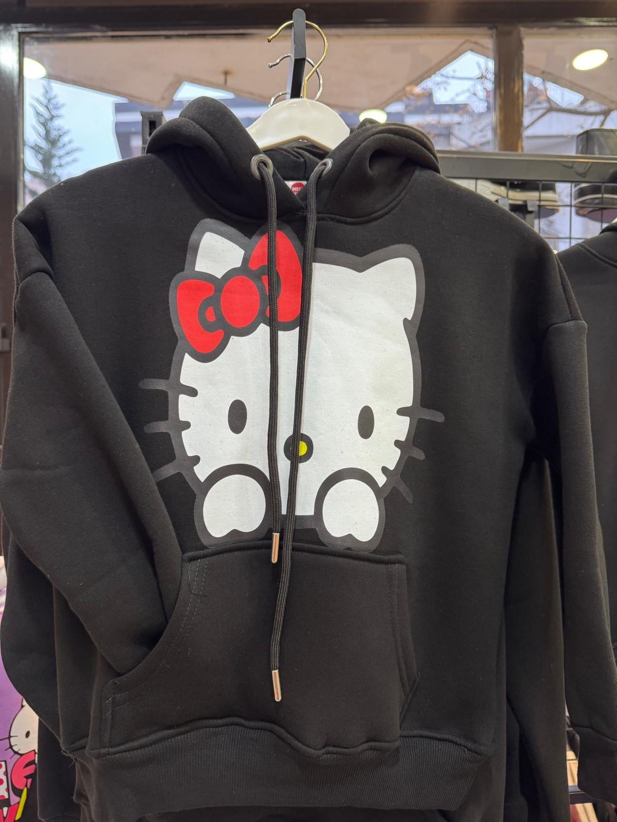 Blackpink kalp Baskılı Outlet Siyah Sweatshirt