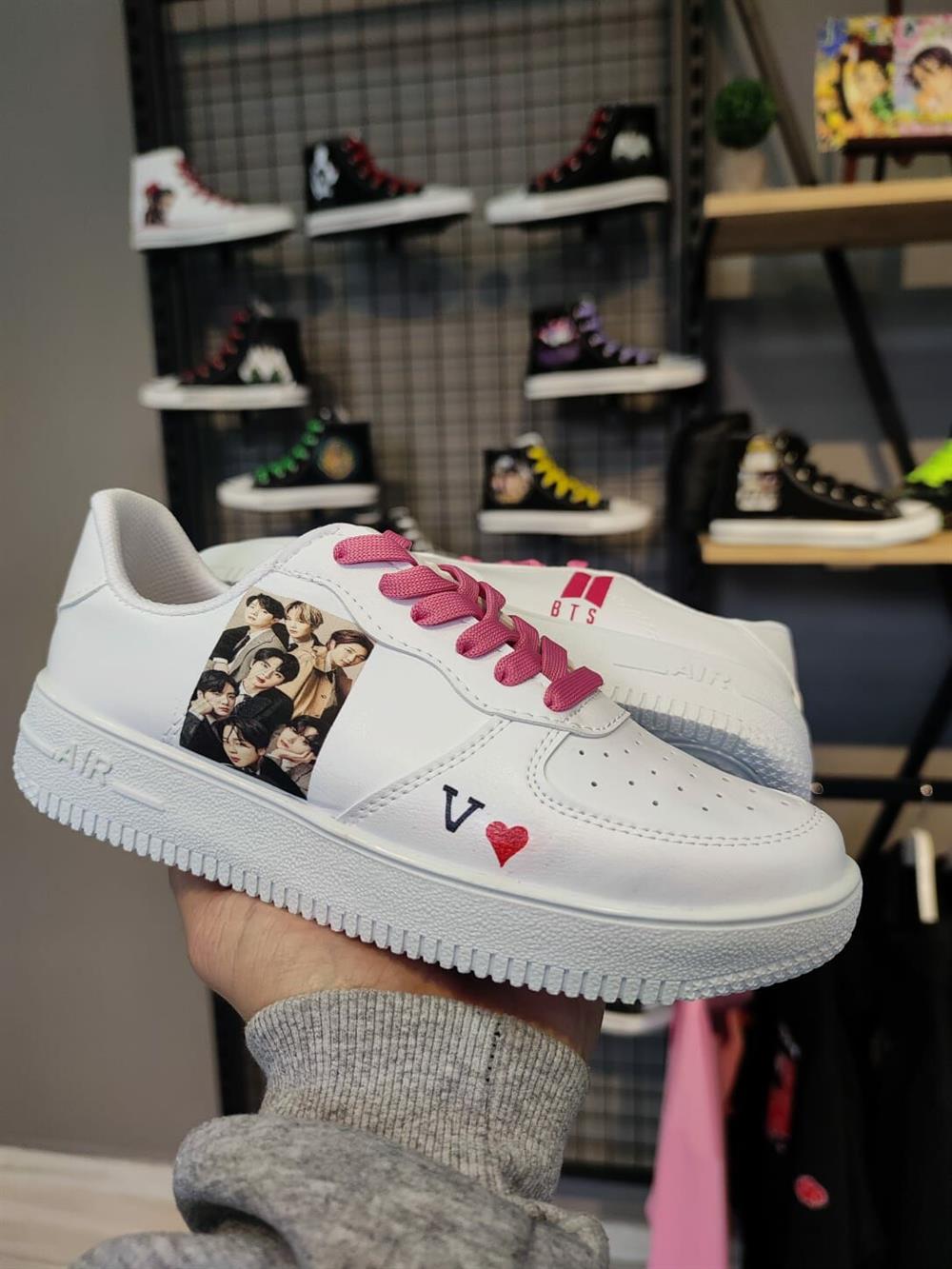 Bts Karakterli Beyaz Air Model Sneaker