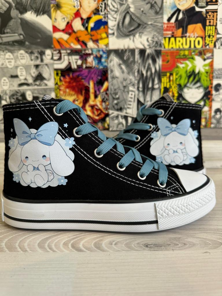 Cinnamoroll Yeni(AZD) Baskılı Siyah Bilekli Spor Ayakkabı Sneakers