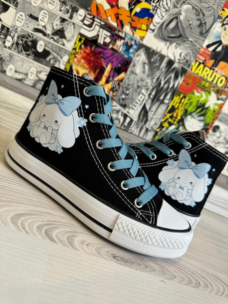 Cinnamoroll Yeni(AZD) Baskılı Siyah Bilekli Spor Ayakkabı Sneakers