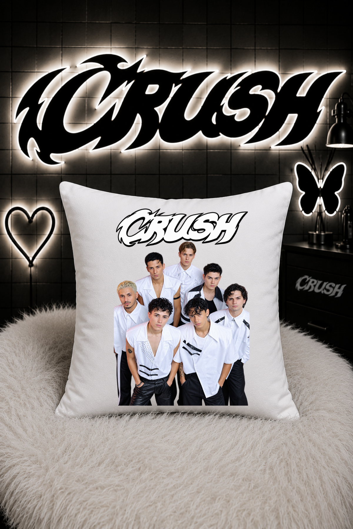 Crush Baskılı Beyaz Çok Amaçlı Yumuşacık Yastık/Kırlent (1)
