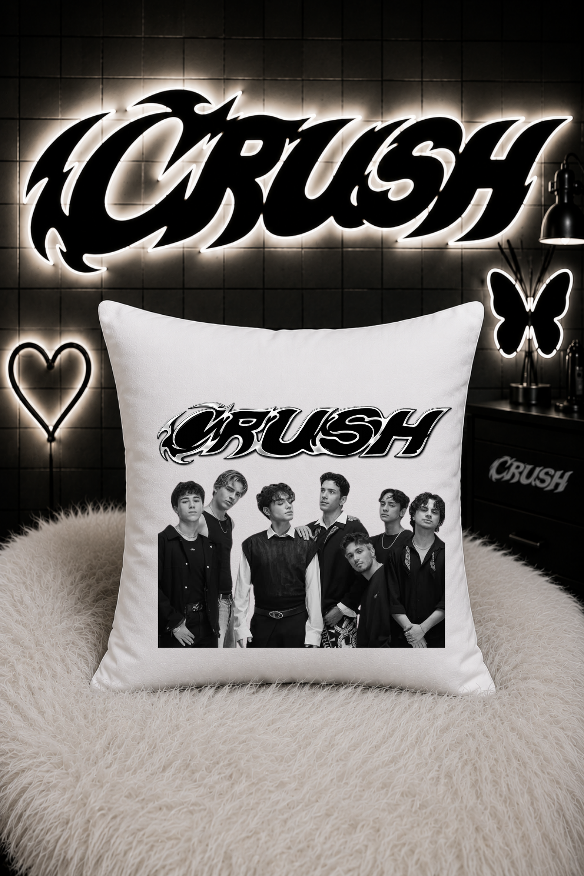 Crush Baskılı Beyaz Çok Amaçlı Yumuşacık Yastık/Kırlent (2)