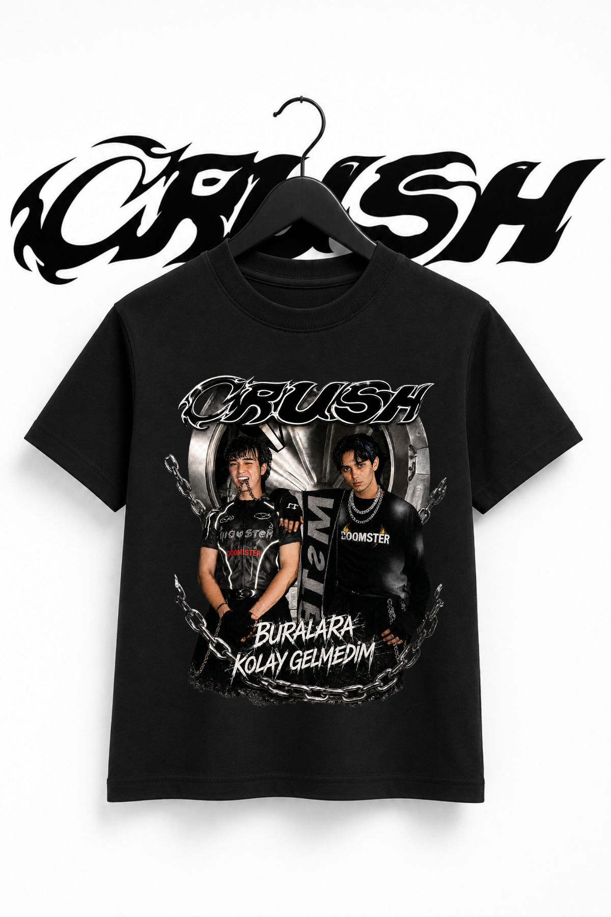 Crush Baskılı BKG Siyah Tİşört Tshirt 