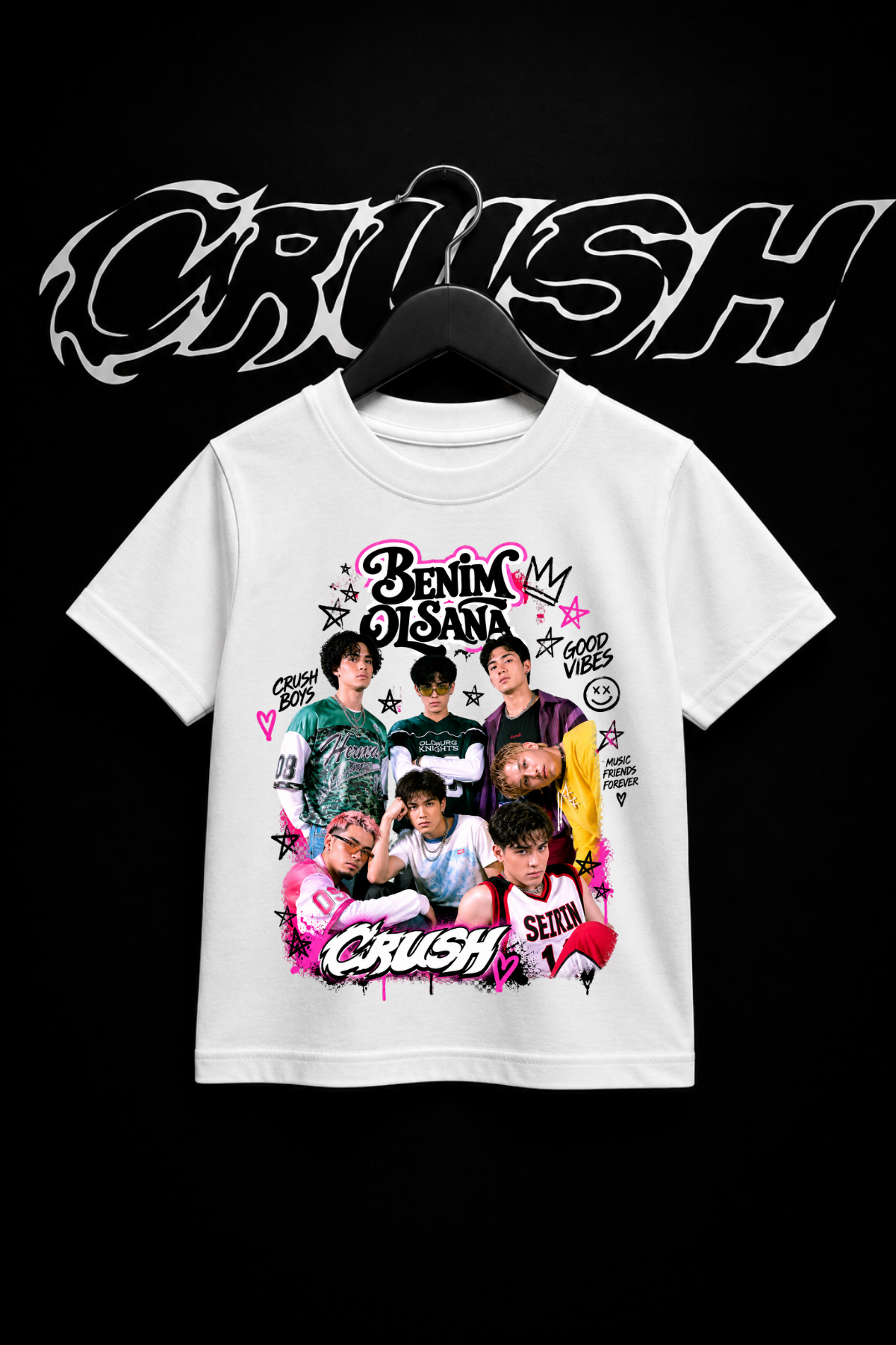 Crush Benim Olsana Baskılı Beyaz Tİşört Tshirt 
