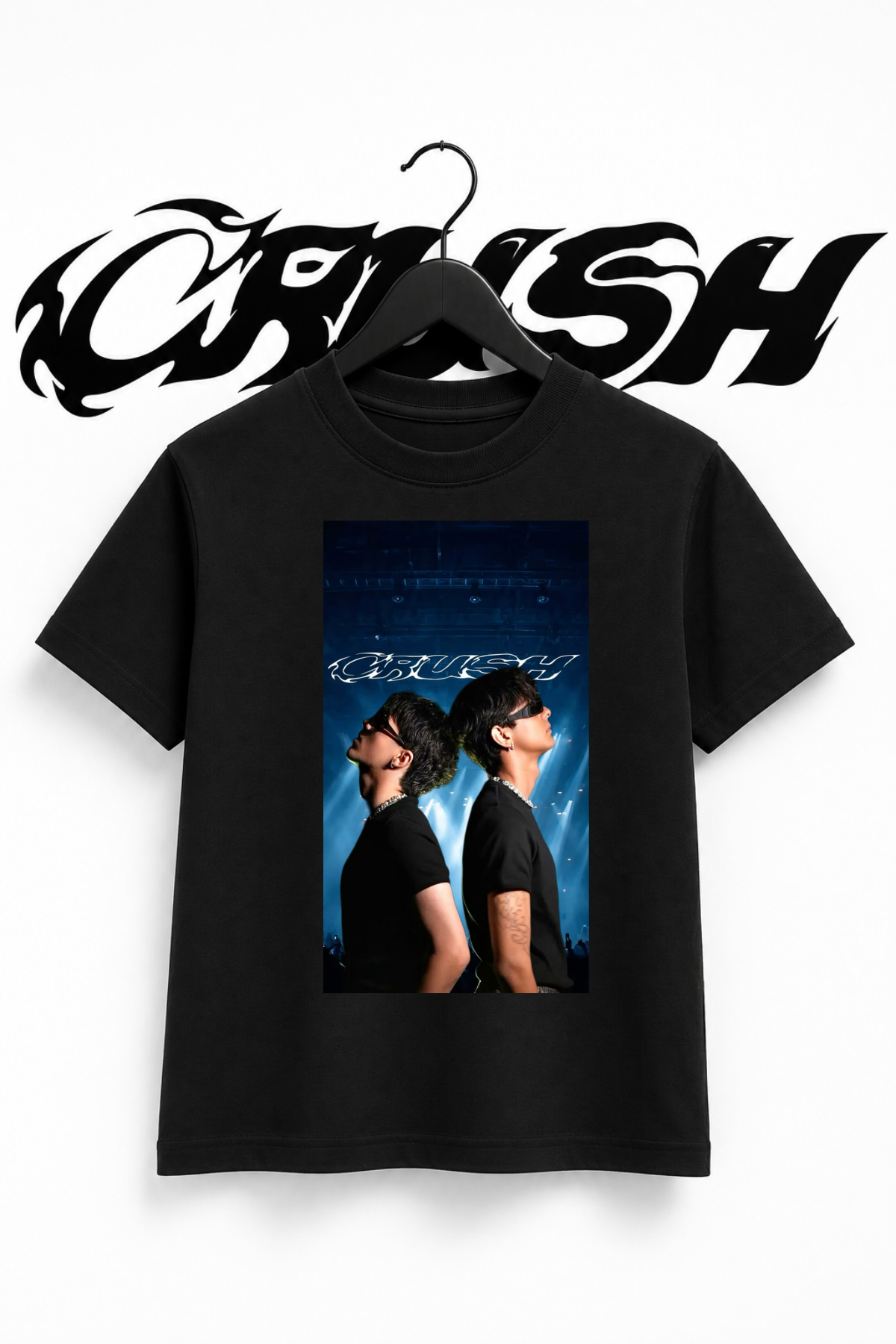Crush(1) Baskılı Siyah Tİşört Tshirt 