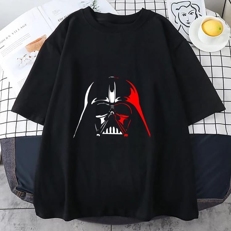 Darth Vader Maske Baskılı Siyah Tshirt Tişört 