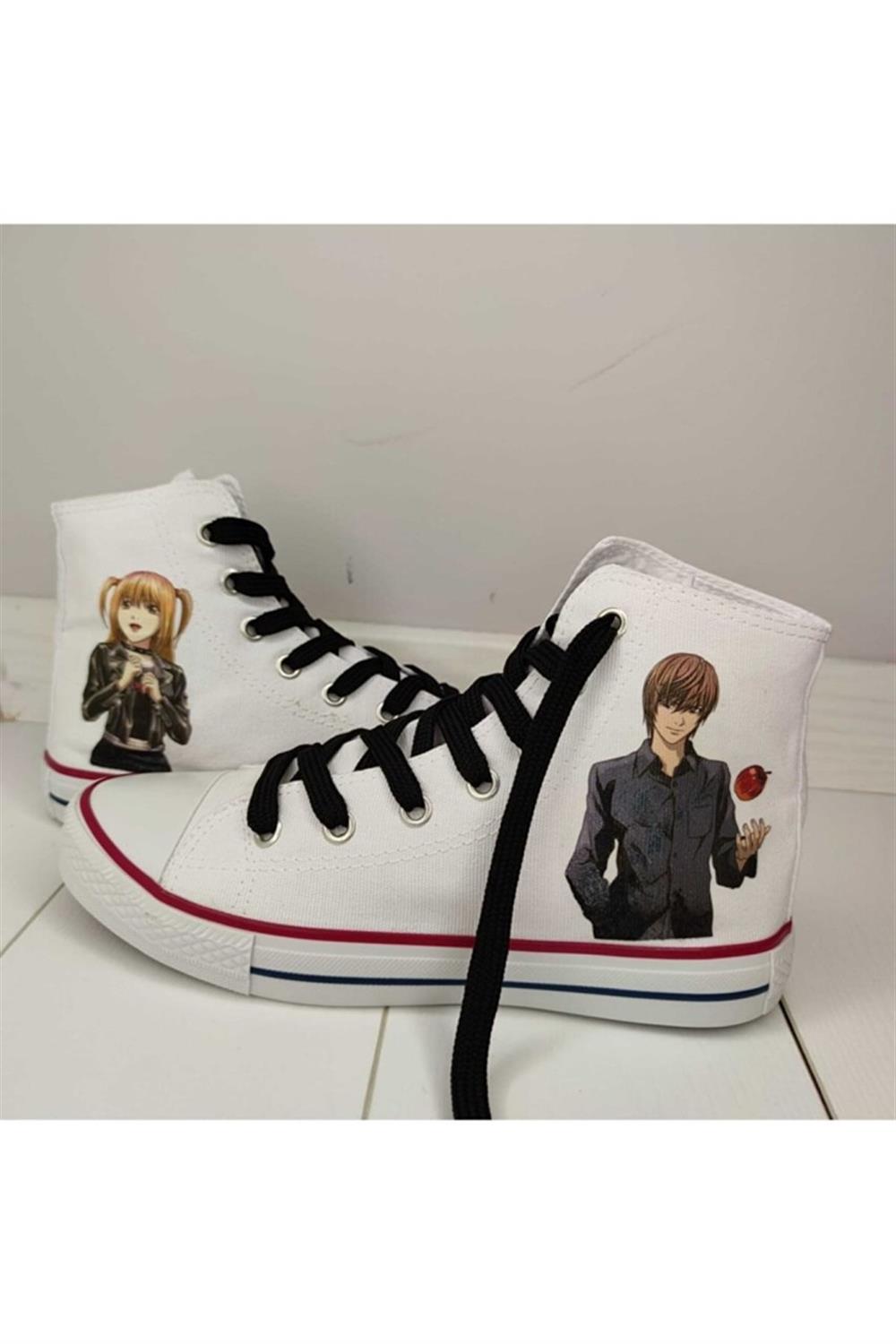 Deaht Note Misa Ve Light Anime Karakterli Baskılı Günlük Unisex Spor Ayakkabı Snekaer