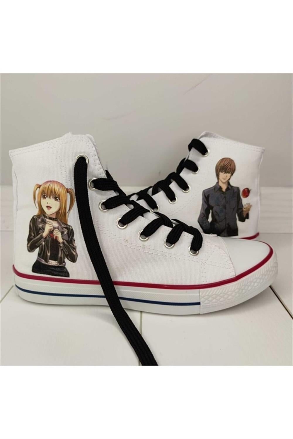 Deaht Note Misa Ve Light Anime Karakterli Baskılı Günlük Unisex Spor Ayakkabı Snekaer