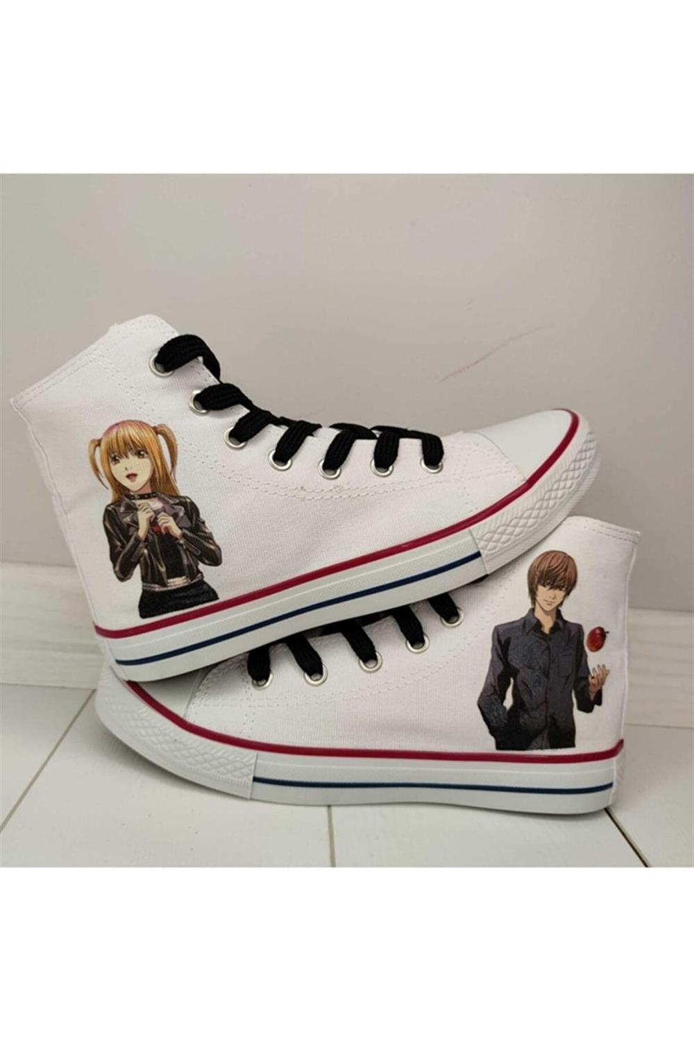 Deaht Note Misa Ve Light Anime Karakterli Baskılı Günlük Unisex Spor Ayakkabı Snekaer