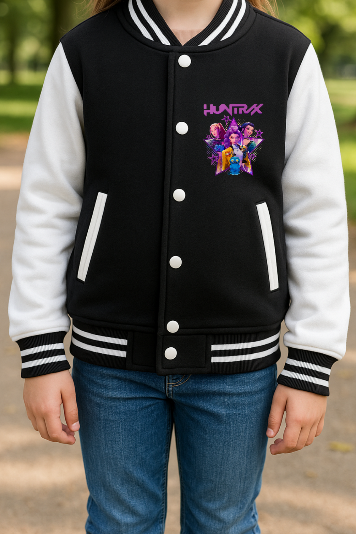 Demon Hunter Hunterix Yıldız Baskılı Siyah 3  İplik Şardonlu Kolek Ceket 