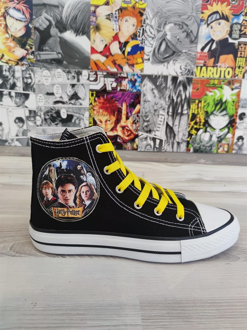Harry Potter Baskılı Siyah Bilekli Unisex Günlük Spor Ayakkabı Sneakers