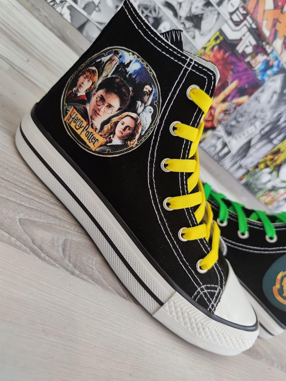 Harry Potter Baskılı Siyah Bilekli Unisex Günlük Spor Ayakkabı Sneakers