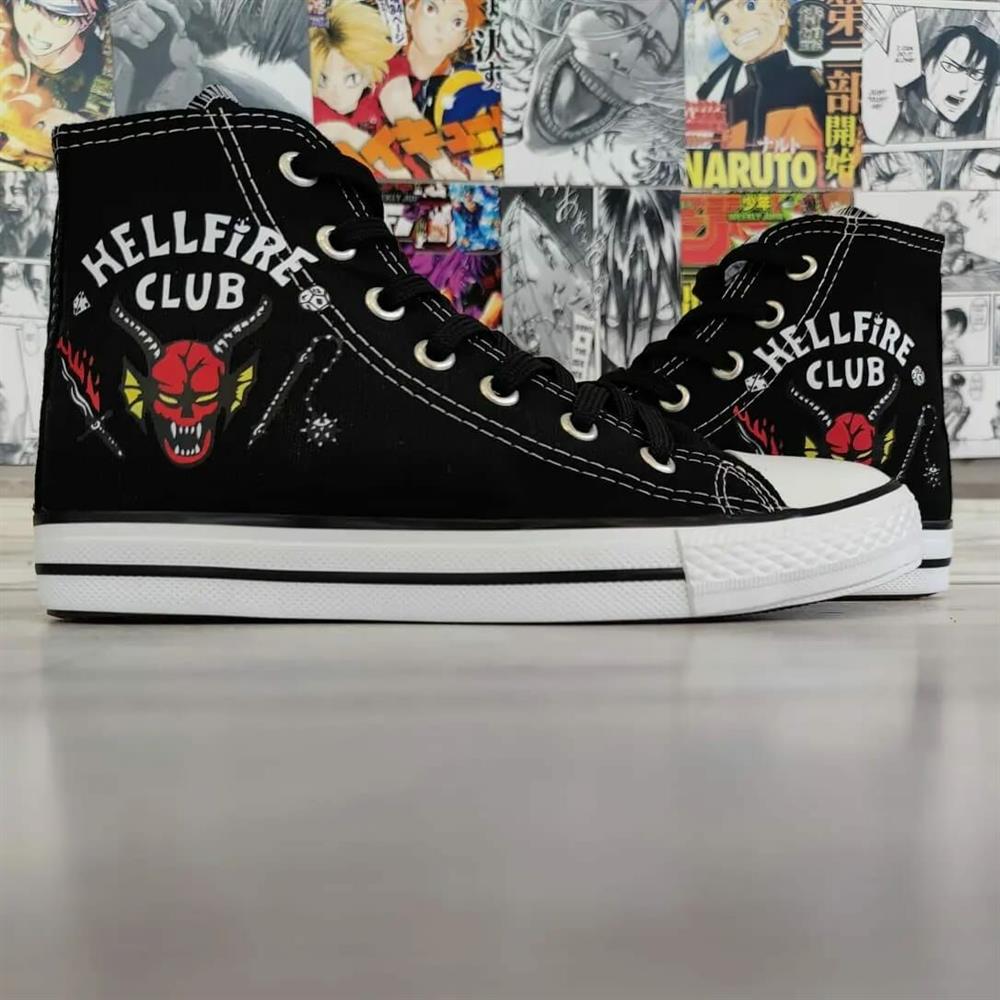 Hellfire Baskılı Siyah Unisex Spor Ayakkabı Sneaker
