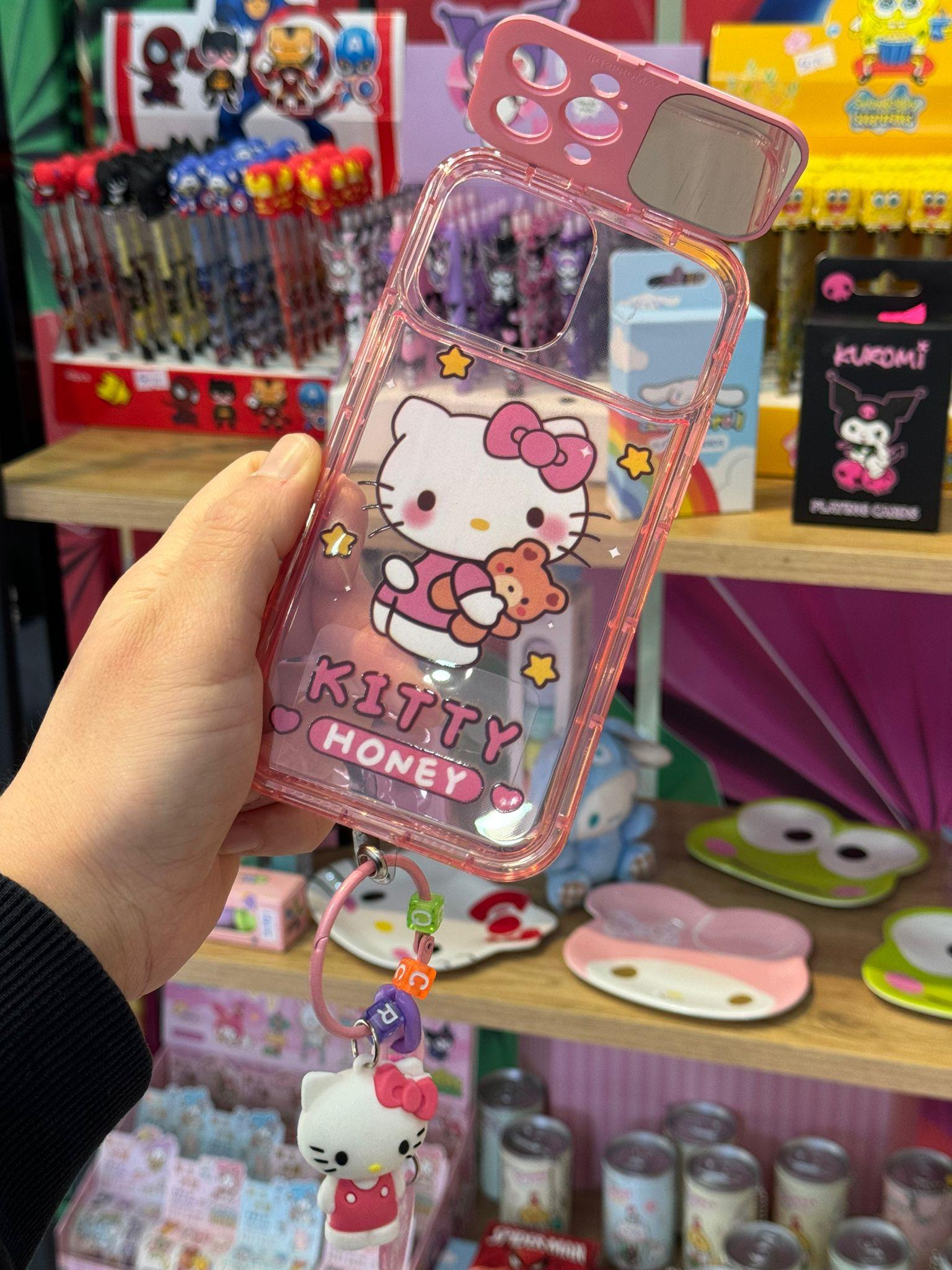 Hellokitty Aynalı Aksesuarlı Cep Telefonu Kılıfı