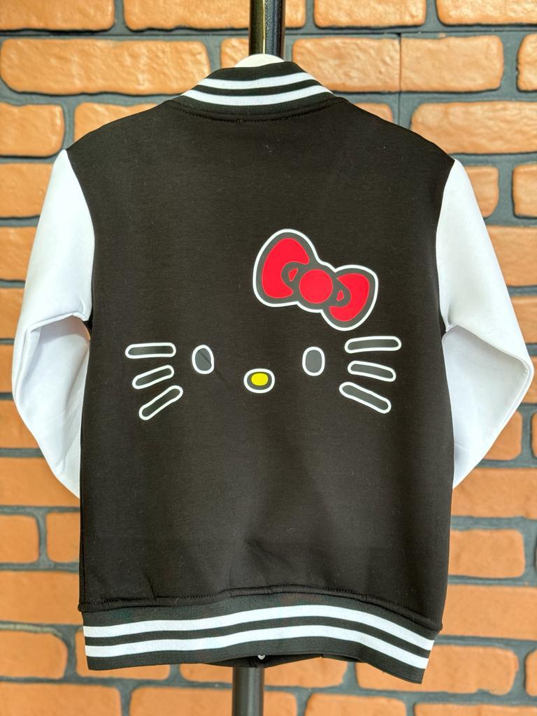 Hellokitty Baskılı Siyah Kolej Mont KİTTY ÖN VE ARKA BASKI YENİ MODEL