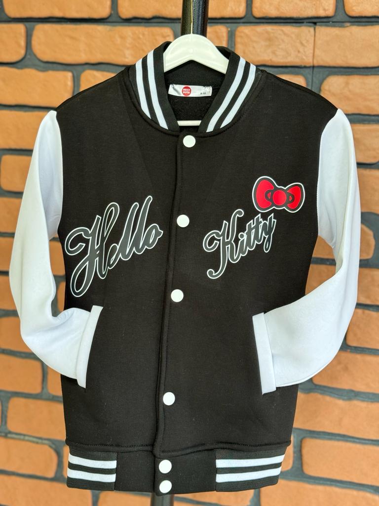 Hellokitty Baskılı Siyah Kolej Mont KİTTY ÖN VE ARKA BASKI YENİ MODEL