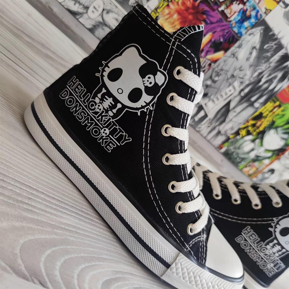 HelloKitty Donsmoke Baskılı Siyah Bilekli Spor Ayakkabı Sneaker