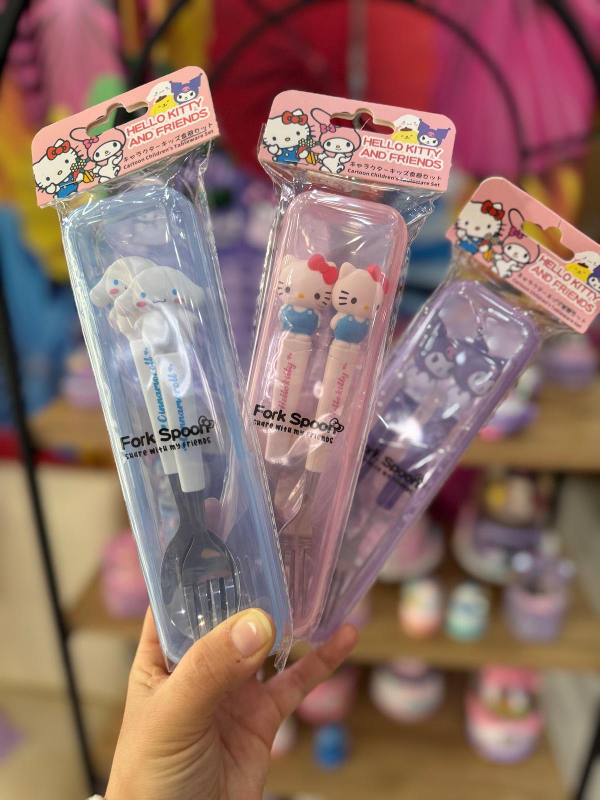 HelloKitty Paslanmaz Çelik Çatal/Kaşık Seti