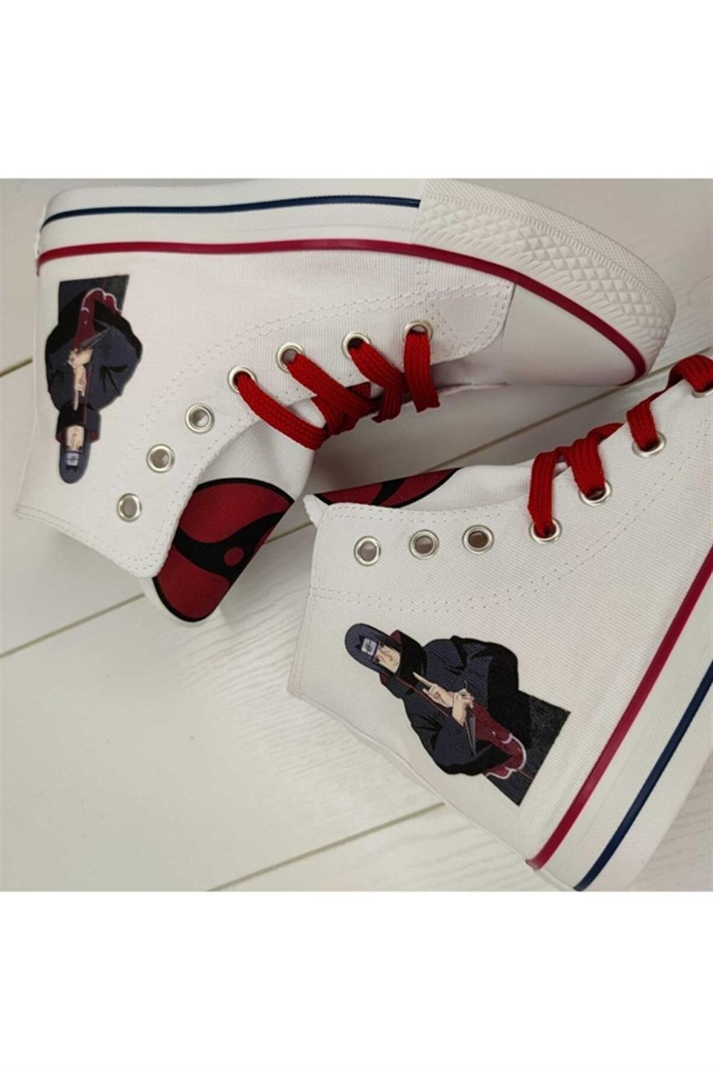 Itachi Uchiha Karakter Baskılı Unisex Keten Spor Ayakkabı Sneaker