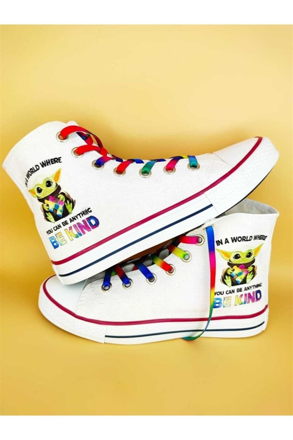Joda StarWars  Karakter Baskılı Unisex Keten Spor Ayakkabı Sneaker