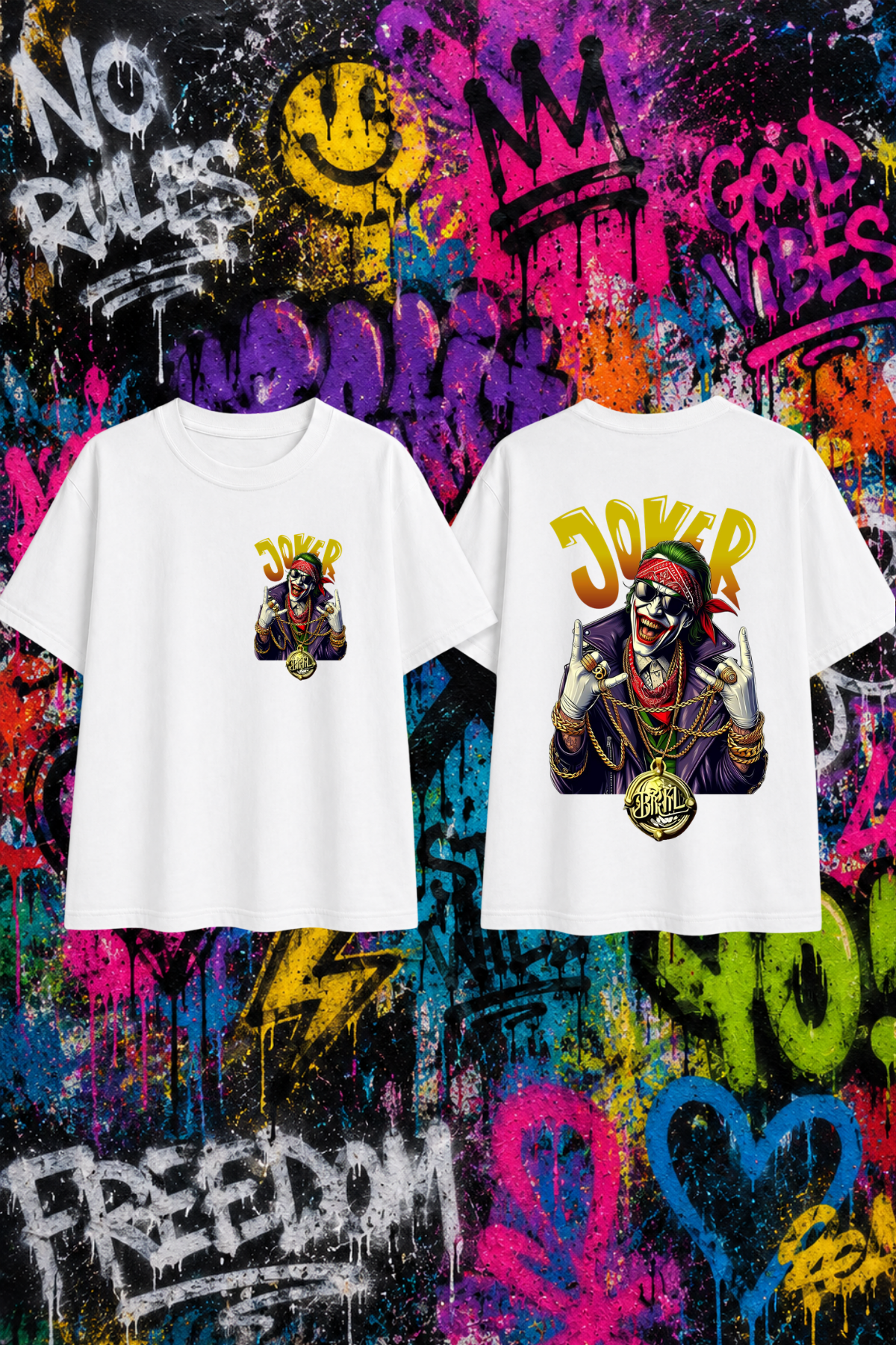 Joker 2 Baskılı Beyaz Unisex Tişört  Tshirt