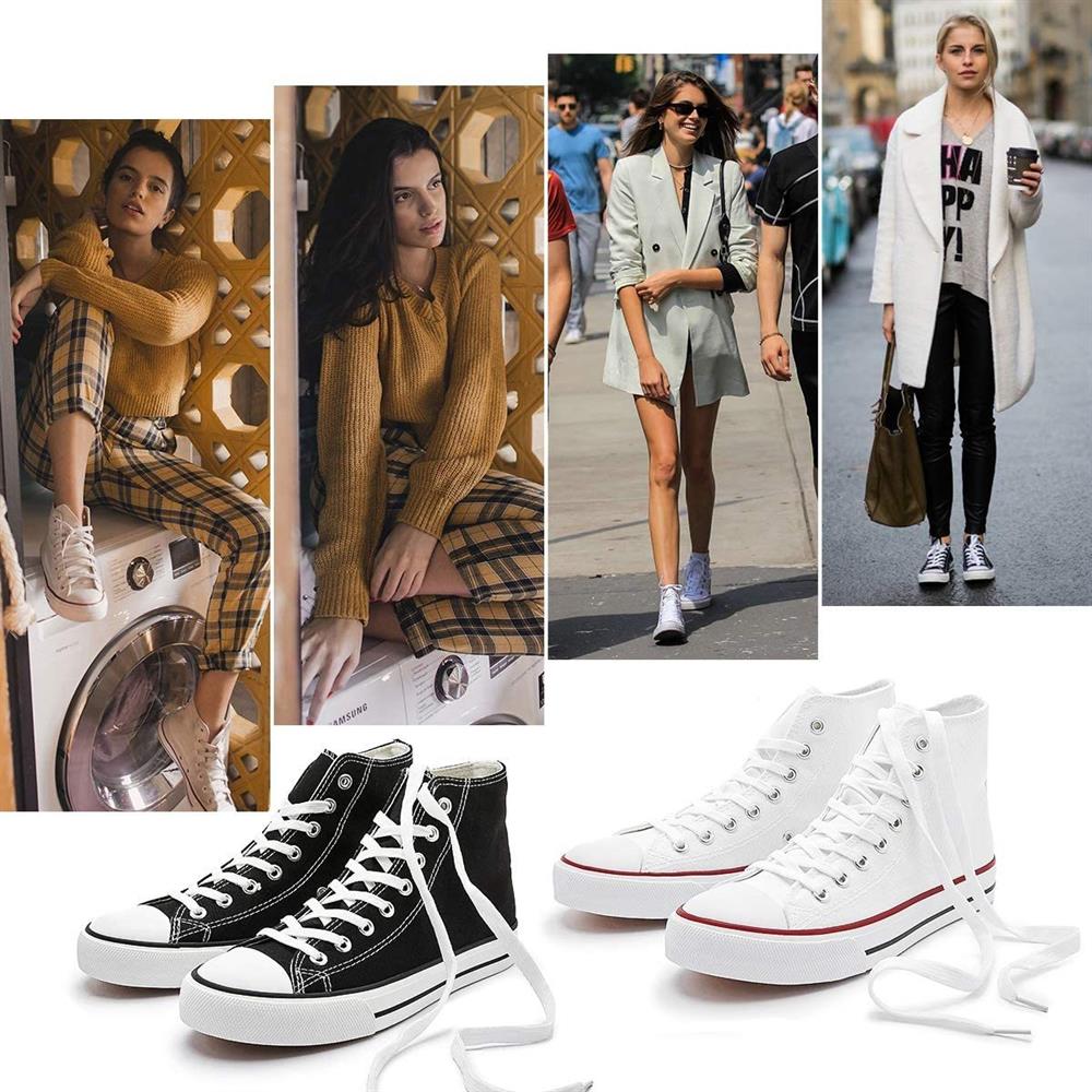 Kadın Erkek Beyaz Sneaker Bilekli Convers Modeli Keten Spor Ayakkabı