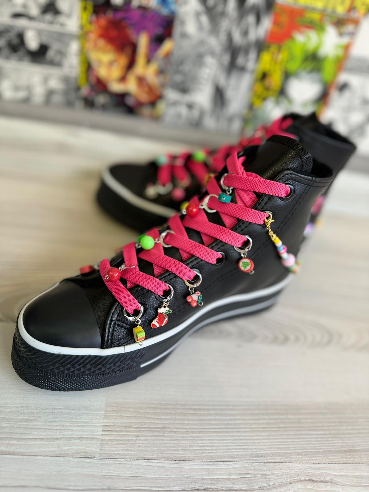 Kuromi Balon Baskılı Deri  Kaydırmaz Taban Halhallı Ve Boncuklu Spor Ayakkabı Sneaker