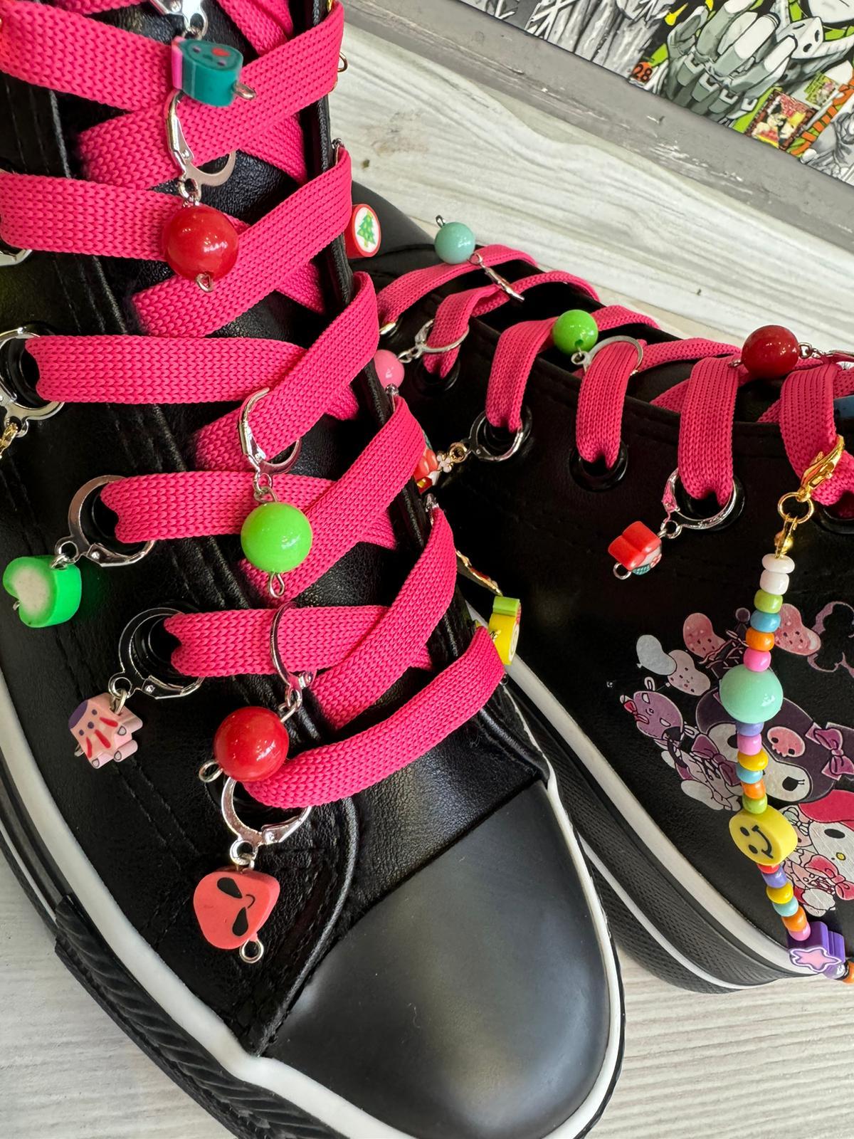 Kuromi Balon Baskılı Deri  Kaydırmaz Taban Halhallı Ve Boncuklu Spor Ayakkabı Sneaker