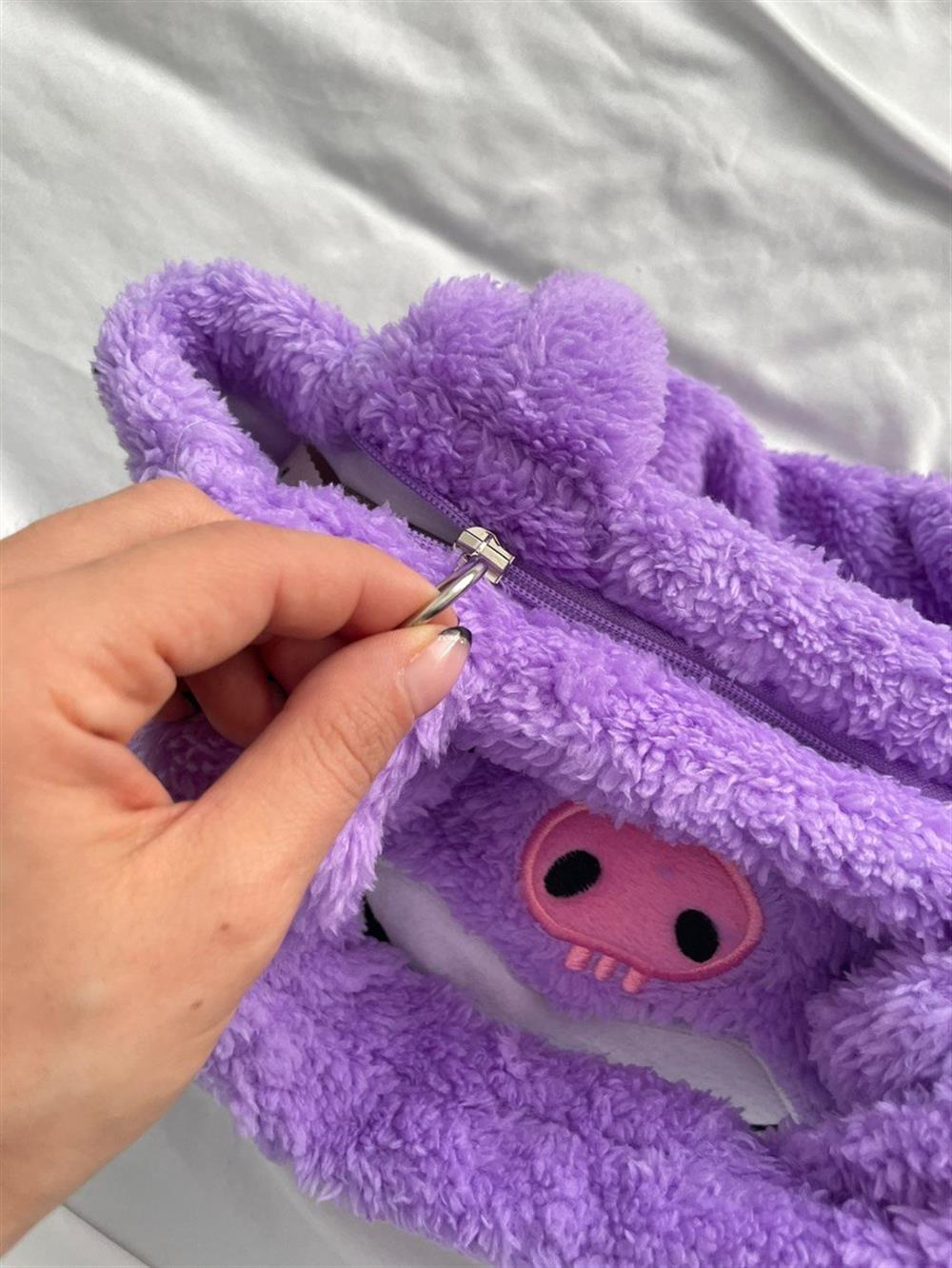 Kuromi Mor Peluş Çanta