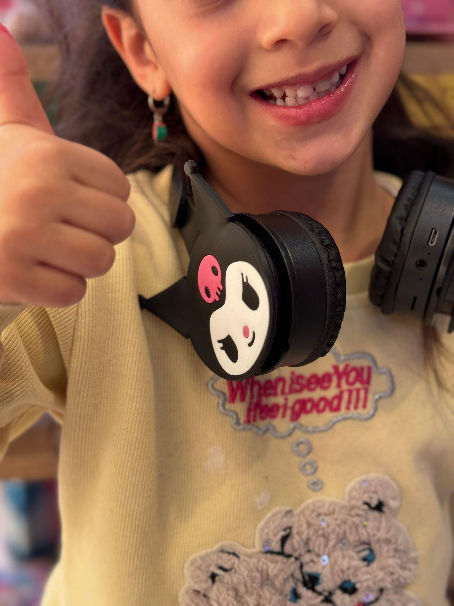 Kuromi Siyah Kablosuz Bluetooth Katlanabilir Kulaküstü Kulaklık