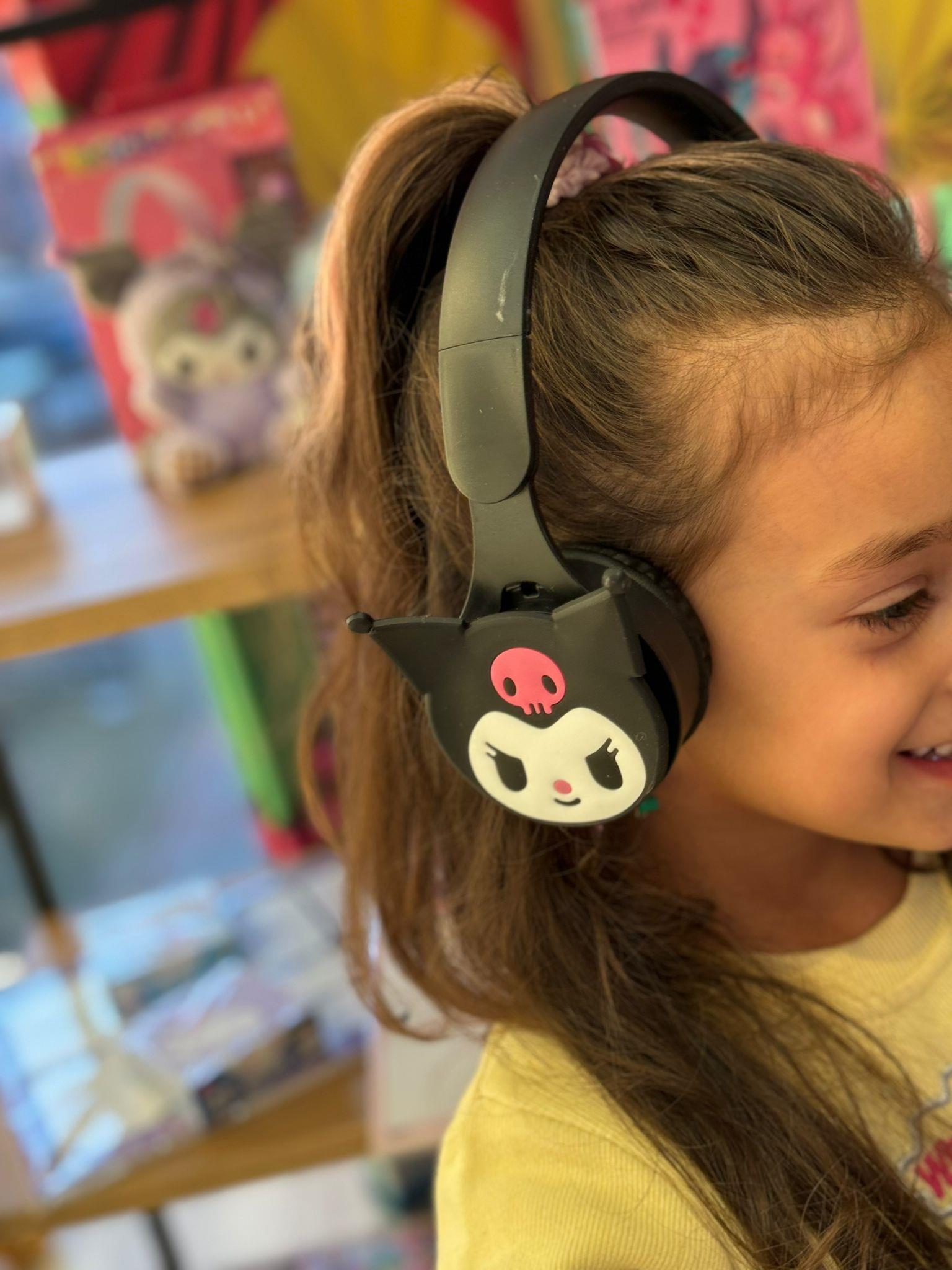 Kuromi Siyah Kablosuz Bluetooth Katlanabilir Kulaküstü Kulaklık