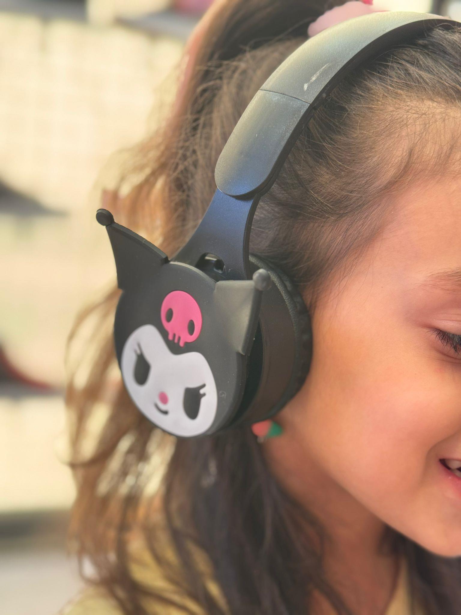 Kuromi Siyah Kablosuz Bluetooth Katlanabilir Kulaküstü Kulaklık