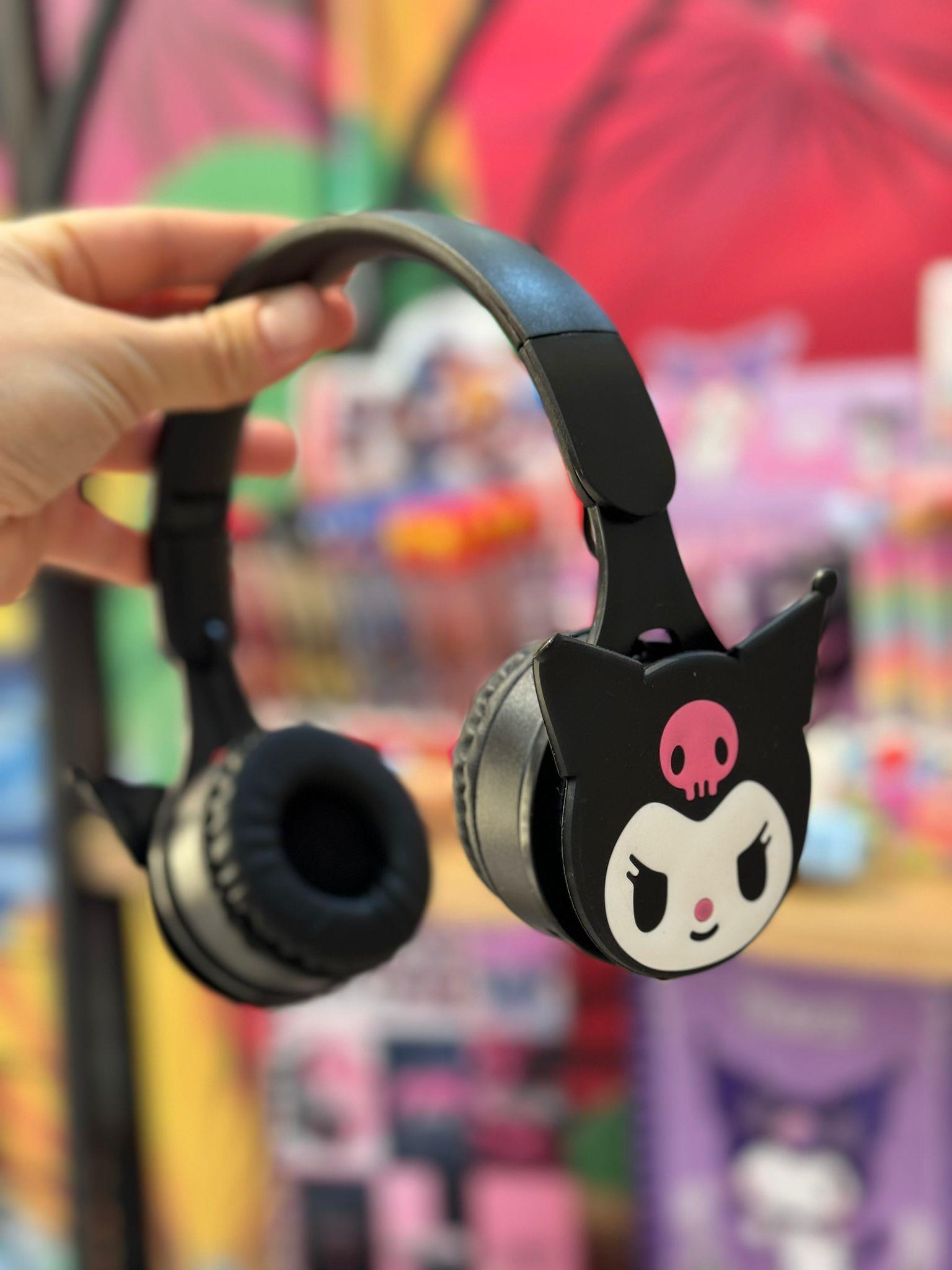 Kuromi Siyah Kablosuz Bluetooth Katlanabilir Kulaküstü Kulaklık