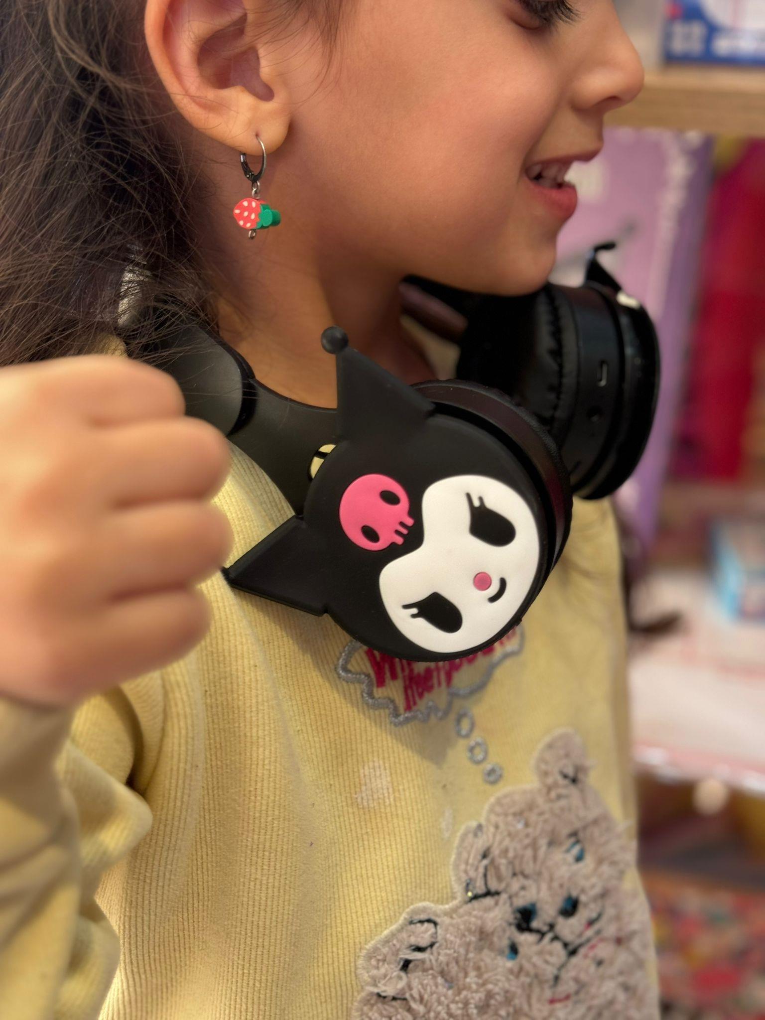 Kuromi Siyah Kablosuz Bluetooth Katlanabilir Kulaküstü Kulaklık
