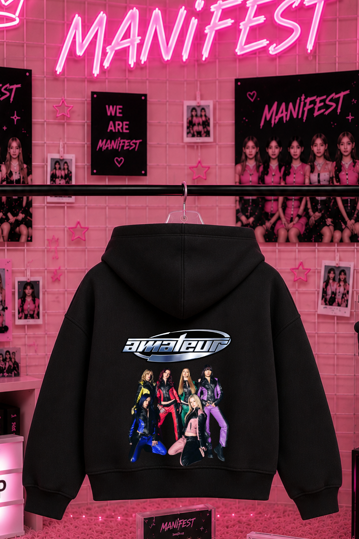 Manifest Amatör Baskılı Siyah 3 İplik Şardonsuz Sweatshirt