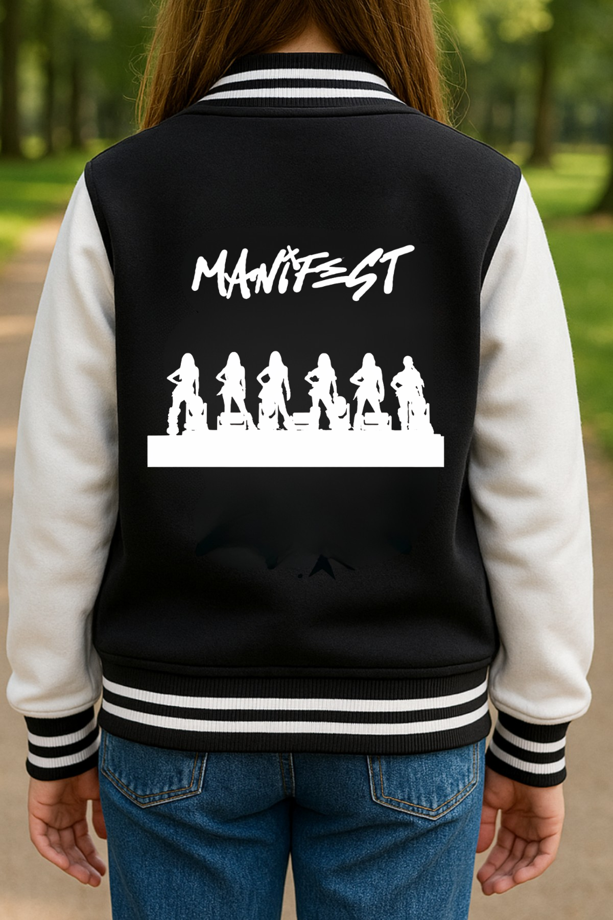 Manifest Baskılı Siyah Kolej Ceket (4) 