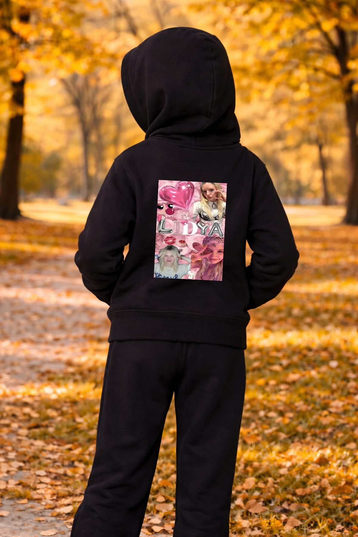 Manifest Lidya Baskılı Siyah Fermuarlı Kapüşonlu Hırka Sweatshirt (4)