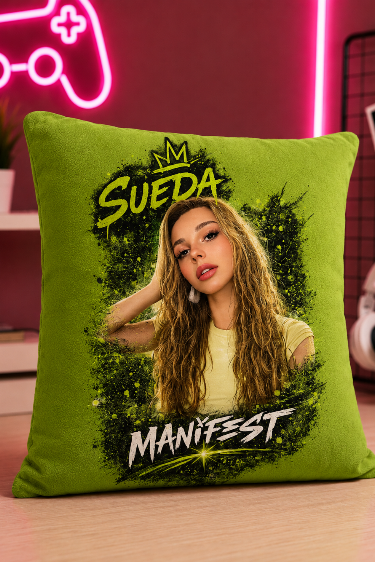 Manifest Sueda Baskılı Çok Amaçlı Yumuşacık Yastık/Kırlent 